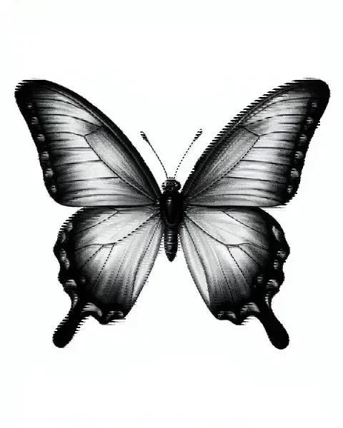 Black and grey butterfly tattoo design