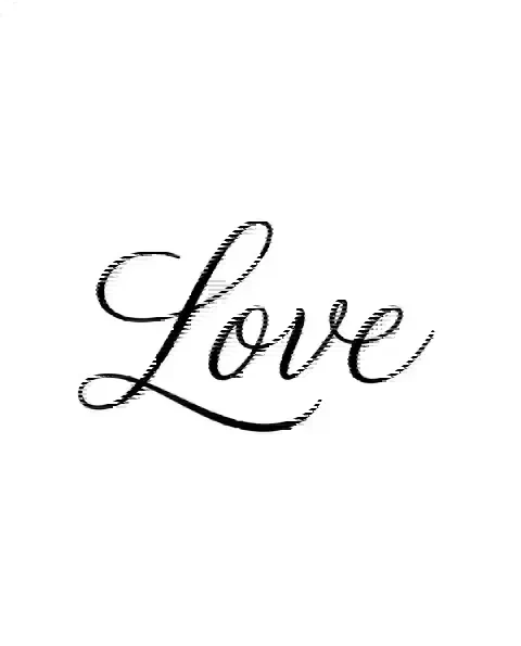 A script tattoo design for the finger, with the lettering Love