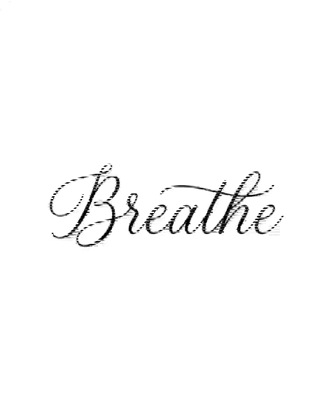 A script tattoo design for the wrist, with the lettering Breathe