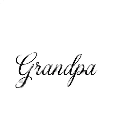 A script tattoo design for the wrist, with the lettering Grandpa